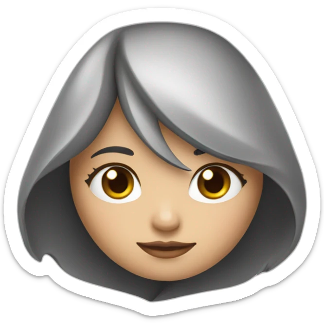 red-ridding-hood-girl-with-long-black-strait-hair-with-white-break sticker