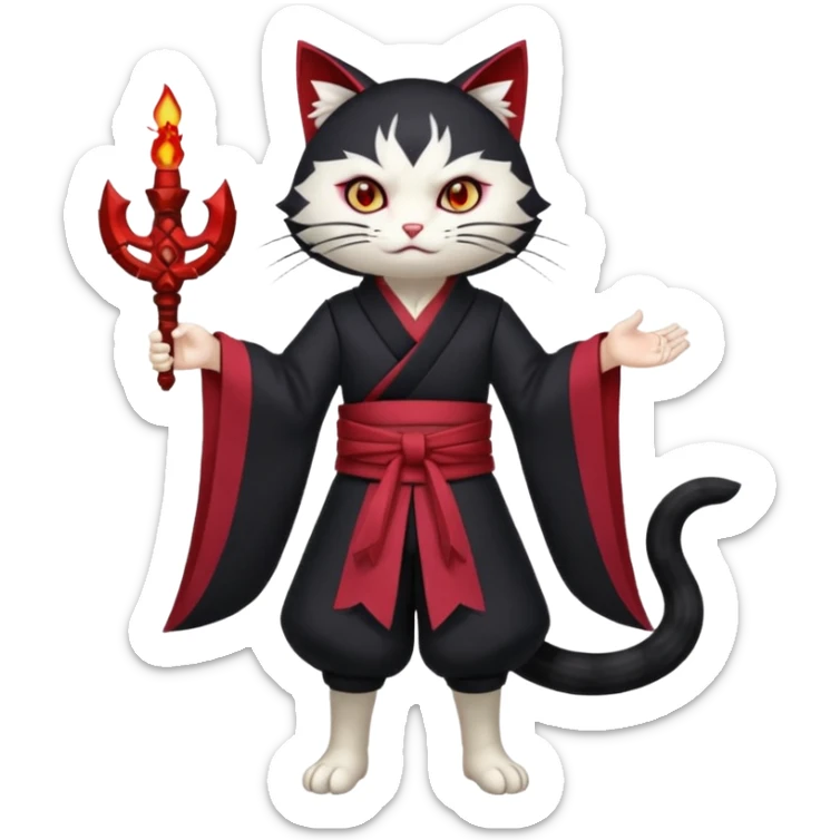 Dark Kunikuzushi-Kabukimono-Scarameow-Scaramouche-Wanderer character (full body) sticker