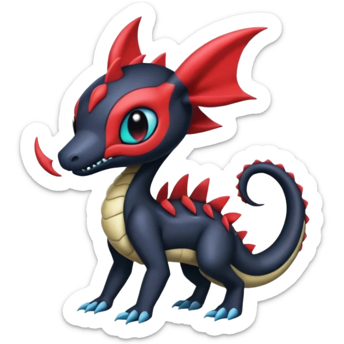 Colorful Exotic Meloetta-Salandit-Darkrai-Venom-Stitch-Fakémon-creature-hybrid sticker