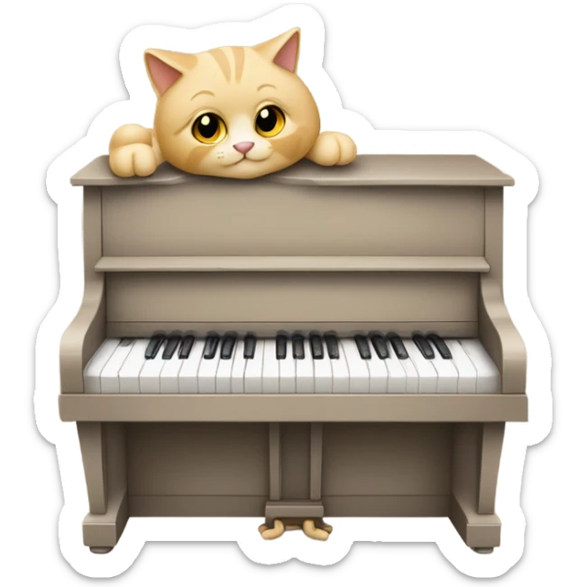 Chat qui joue du piano sticker