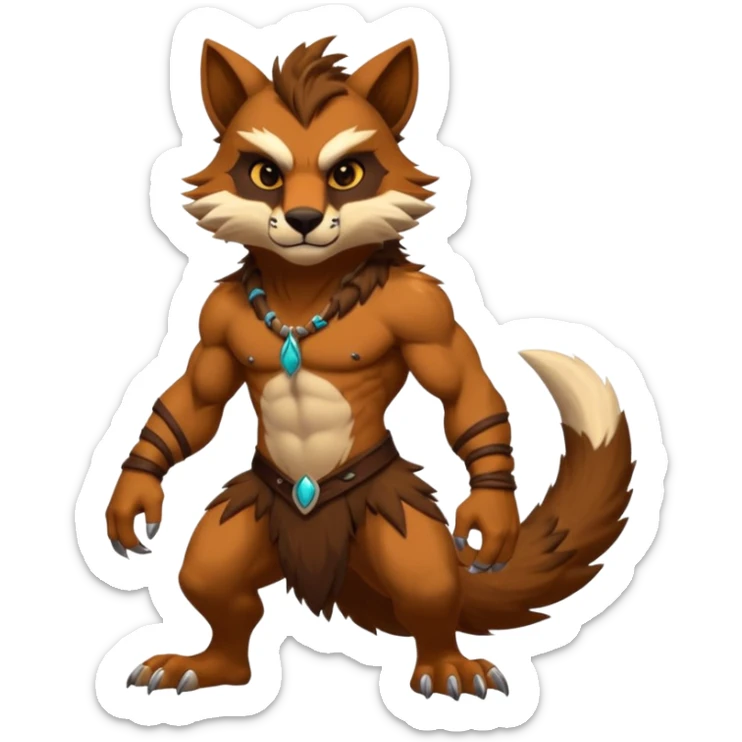 Cool badass furry fantasy-Vernid-creature by LiLaiRa (full body) sticker