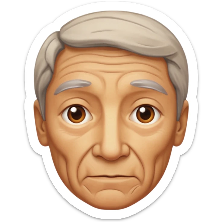 cara vieja por un lado y cara rejuvenecida por otro lado sticker