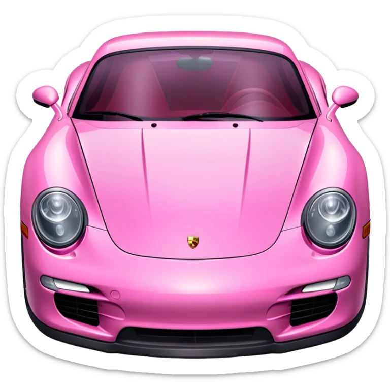 full view of a pink porsche sports car sticker