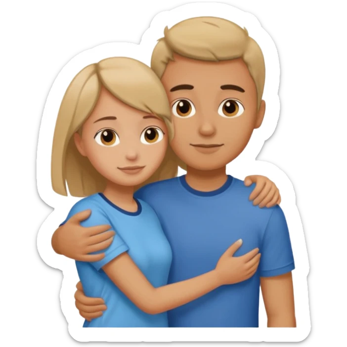 Texte ´Gros câlin’, en dessous un homme serre sa sœur dans ses bras sticker