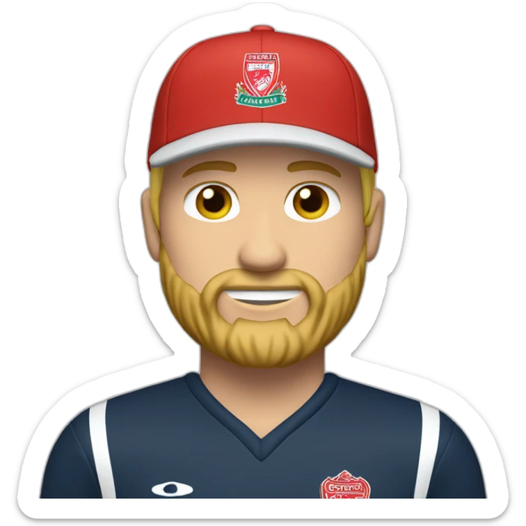 Man with short blonde hair and blonde beard wearing leyton Orient cap sticker