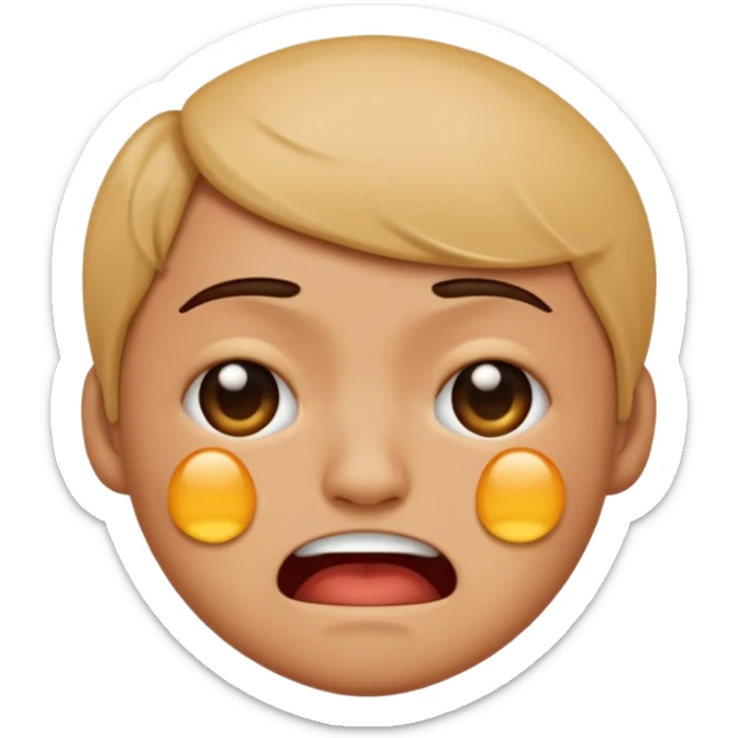 Tourne cet emoji 🤜 de -90 degrés et met le sur la bouche de cette emoji 😭 sticker