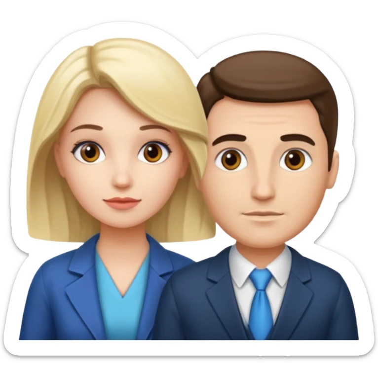 Perfect love. Psychologist girl and a futurologist man sticker