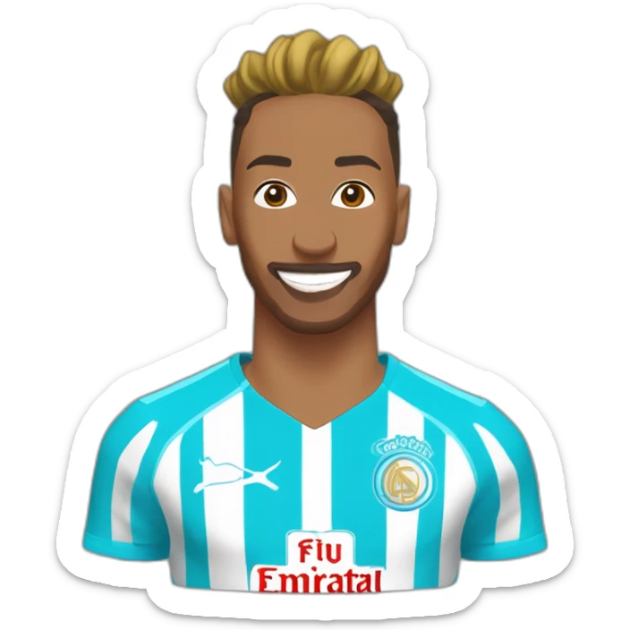 Pierre-Emerick Aubameyang with the Olympique de Marseille football shirt sticker