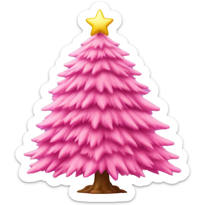 stunning pink christmas tree sticker