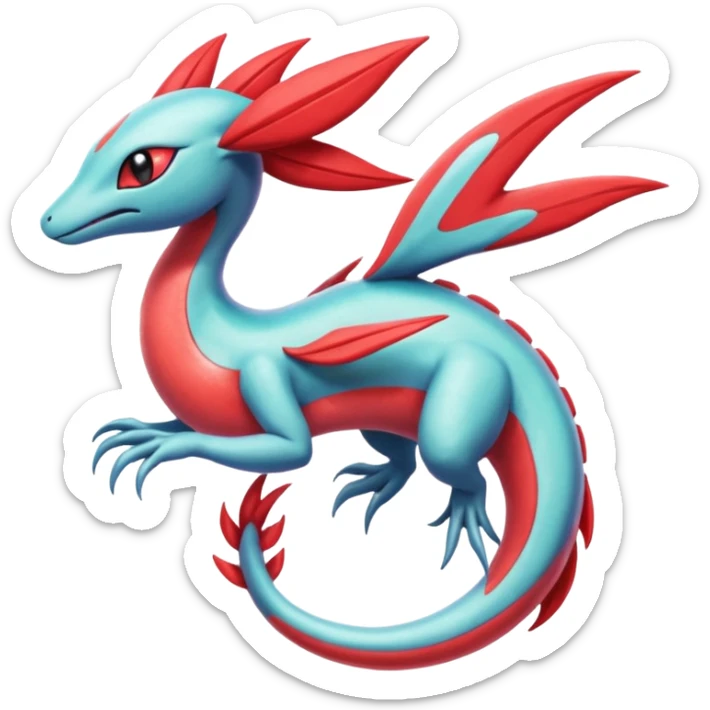 Meloetta-Milotic-Inteleon-Heliolisk-Helioptile-Salamence-Salandit-Latias-Fakémon-creature-hybrid sticker