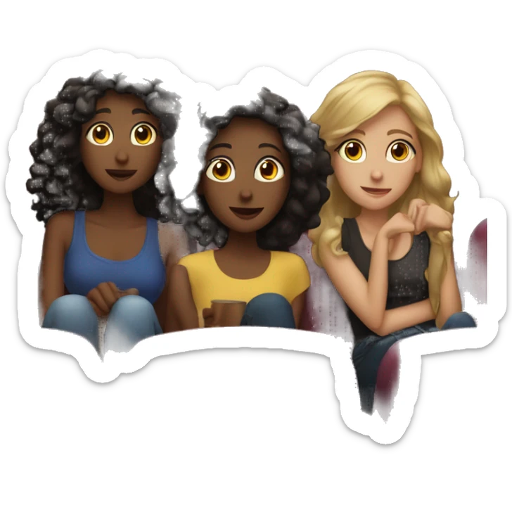 Watching at a movie theatre with 4 girl friends sticker