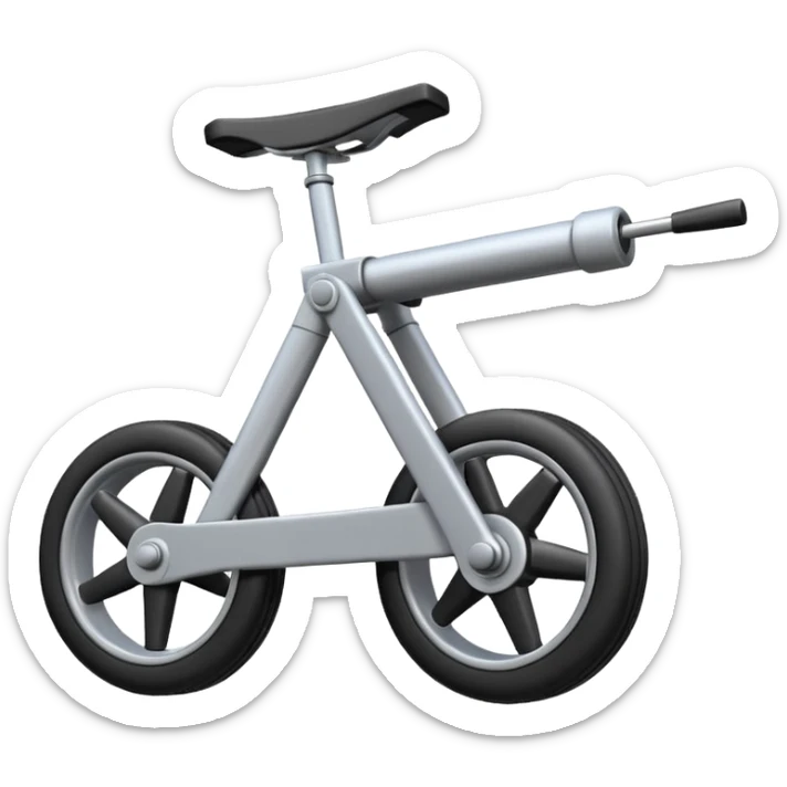 Emoji-style aircraft landing gear with a single wheel and strut, simplified design, clean lines, cartoon-like, isolated on white background, minimal shading sticker