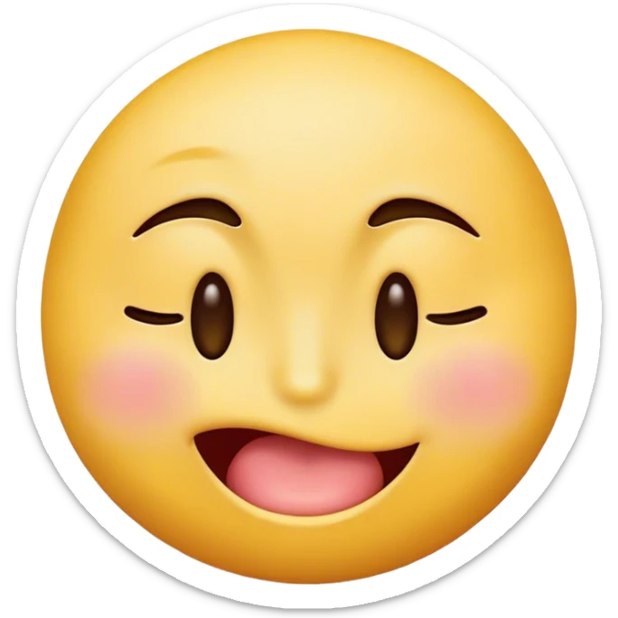 yellow emoji face, one eye close, biting its tonguje with a smirk sticker