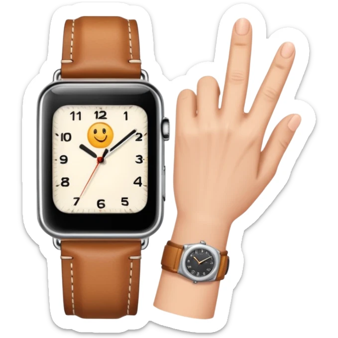 Just the finger like in the 4 picture but the watch on top of the sleeve  sticker