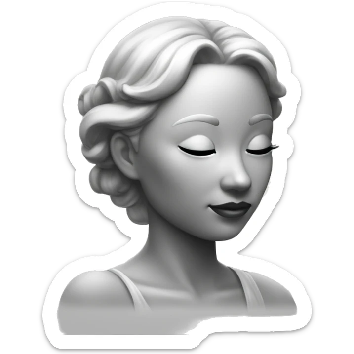 pleine lune argenté et esquisse de femme derrière sticker