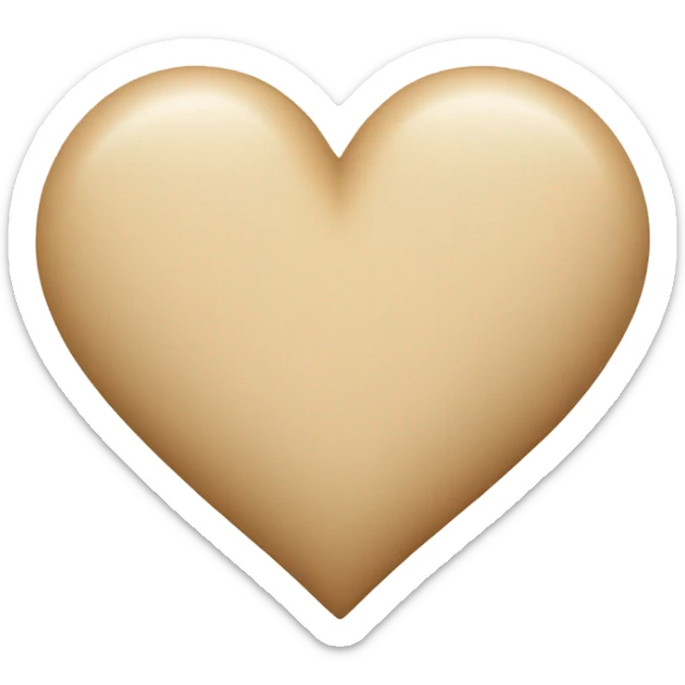 beige heart sticker