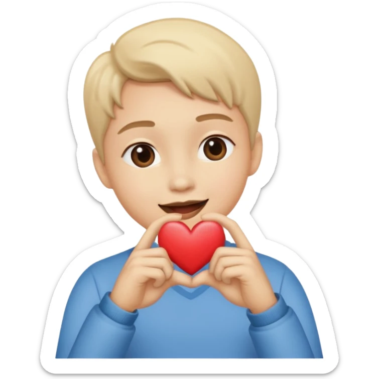 Un bonhomme qui fait un bisous et un cœur avec les doigts comme ça 🫰 sticker