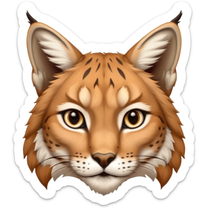A high-resolution photo-realistic digital illustration of a majestic lynx, chest upward A high-resolution, photo-realistic digital illustration of a majestic young Eurasian lynx, shown from the shoulder upwards with lyx markings sticker