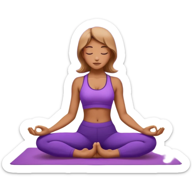 A woman in purple yoga outfit bending backward in camel pose, glowing stars around her, elegant composition. (reference pose) sticker