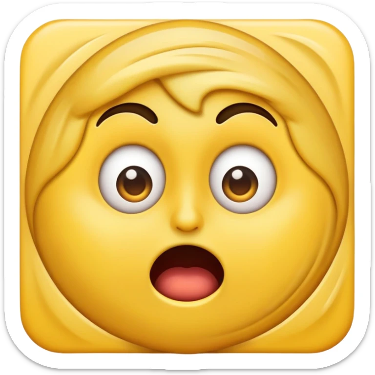 emoji with swirling eyes, open mouth, anxious and overwhelmed, classic emoji style sticker