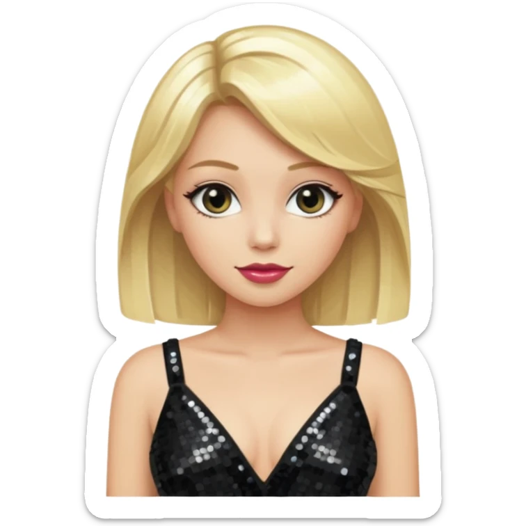 fancy blonde hair girl with night club outfit sticker