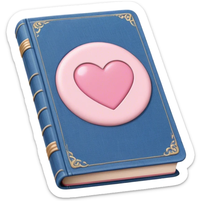 an old vintage romance book with an old cover in light pink and denim blue sticker