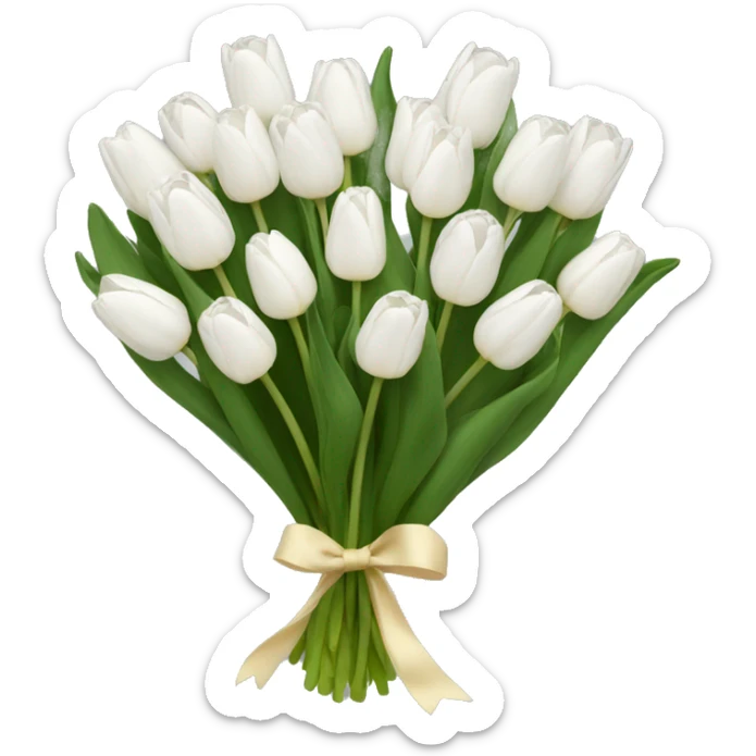 white tulip bouquet  sticker