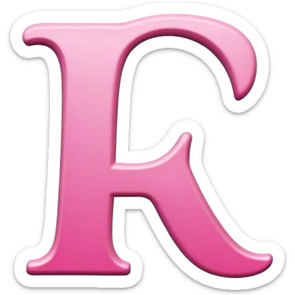 Pink, romantic, refined, fancy, letter “f” of the alphabet sticker