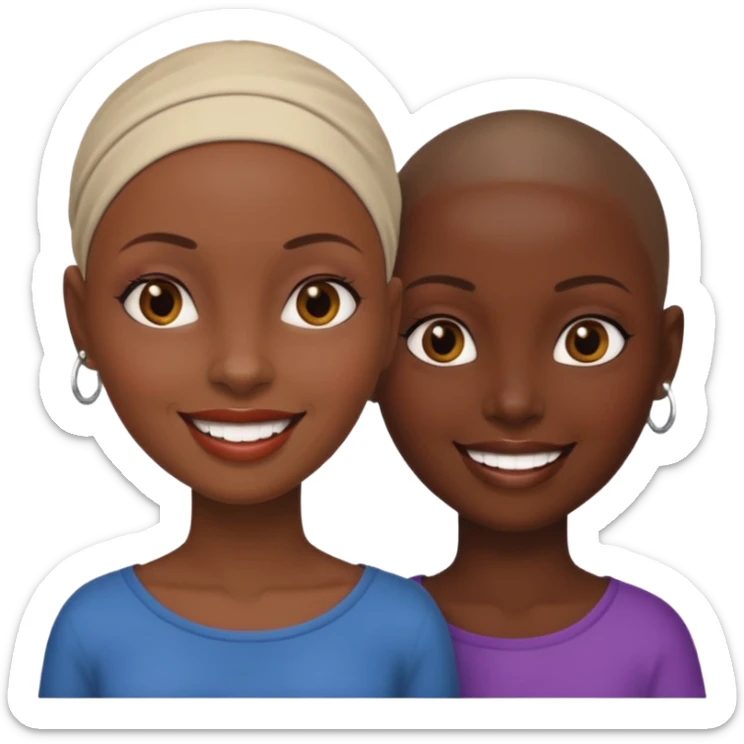 Ma meilleur amie et moi (femme) africaine cheveux rasé sticker