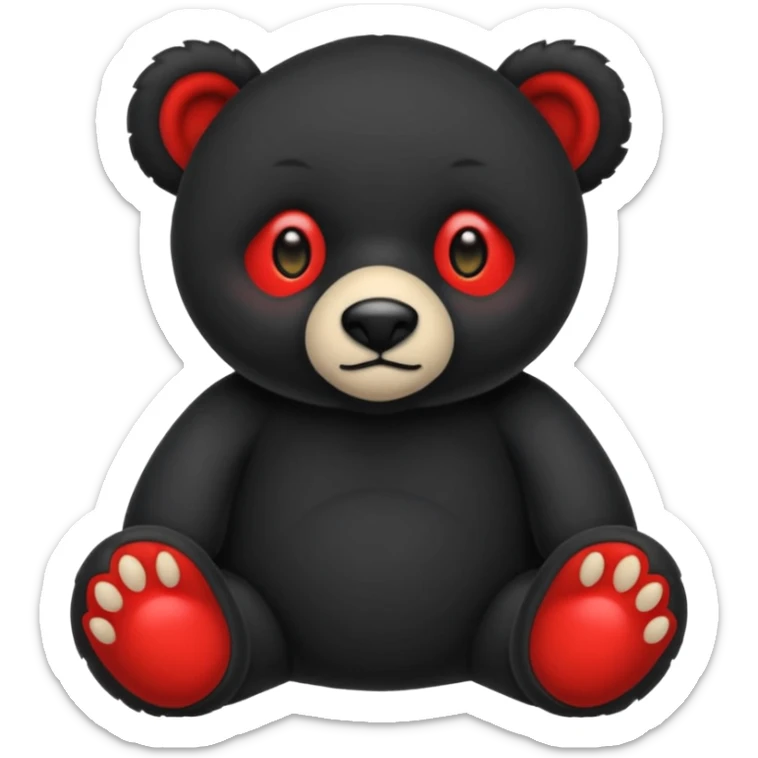 Un osos de peluche negro y que los ojos sean X rojas sticker