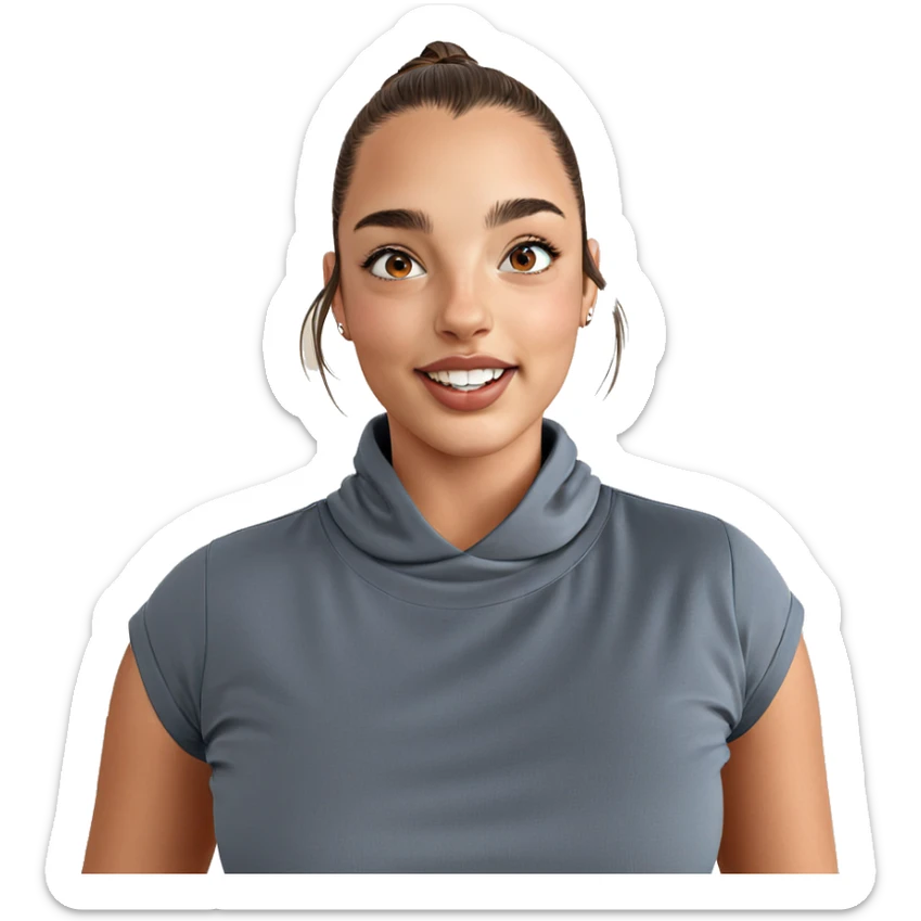 smiling girl with brown eyes sticker