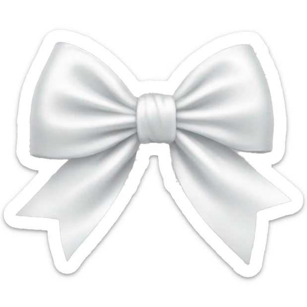 white satin bow sticker