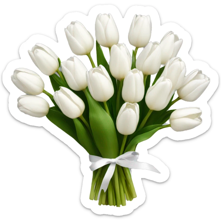 white tulip bouquet  sticker
