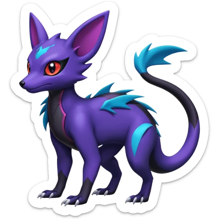 Shiny Salandit-Umbreon-Zorua-Noivern-Noibat-Hybrid (Full body) sticker