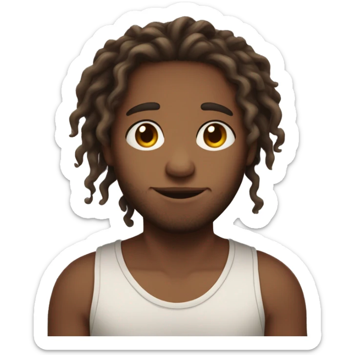 Short girl w curly hair medium skin and taller darker skin guy with dreads holding hands sticker