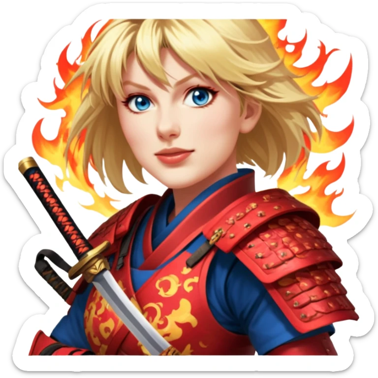 Fire-Wielding Samurai sticker