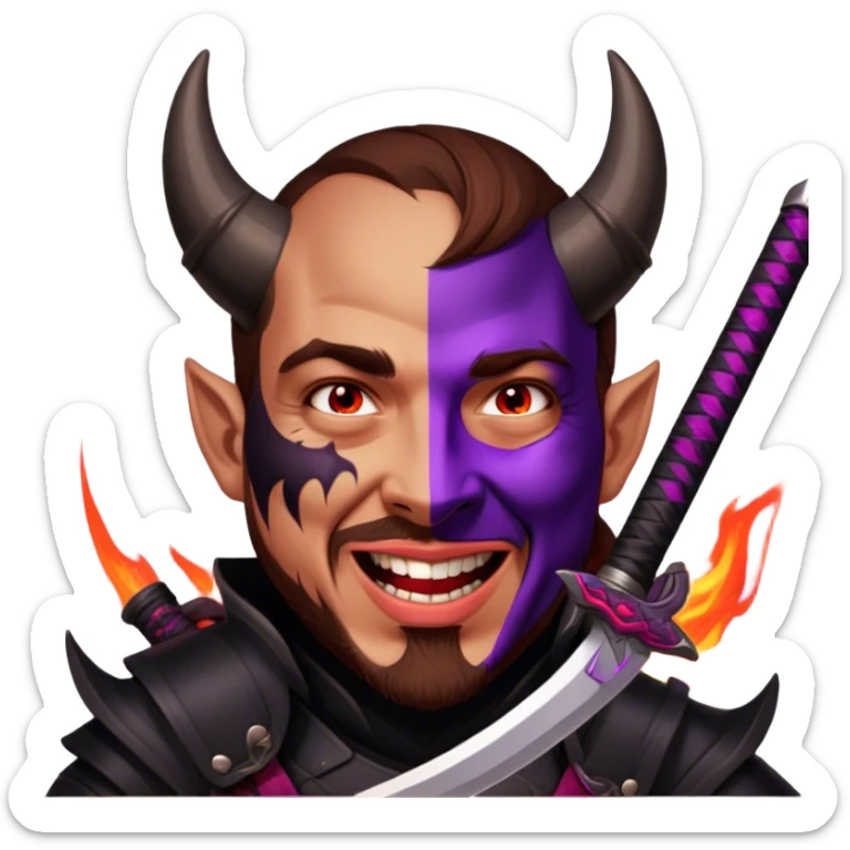 Demon-Horned Warrior sticker