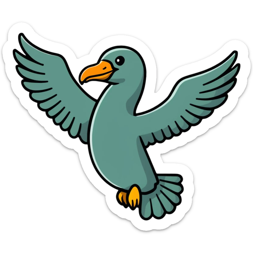 Liver bird, mythical bird symbol of Liverpool, cormorant-like bird with outstretched wings sticker