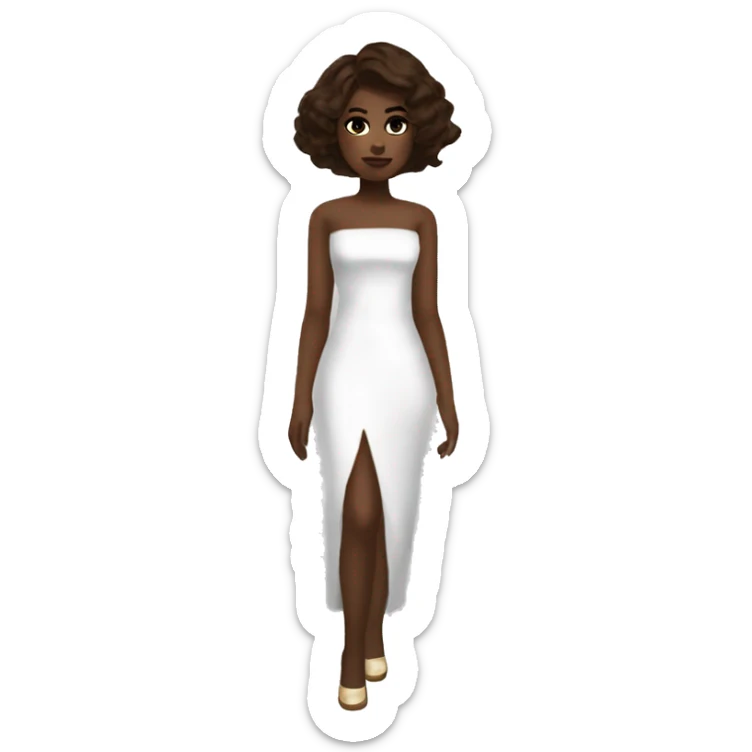 roblox dress to impress nail lady lana white skin brown hair white dress  sticker