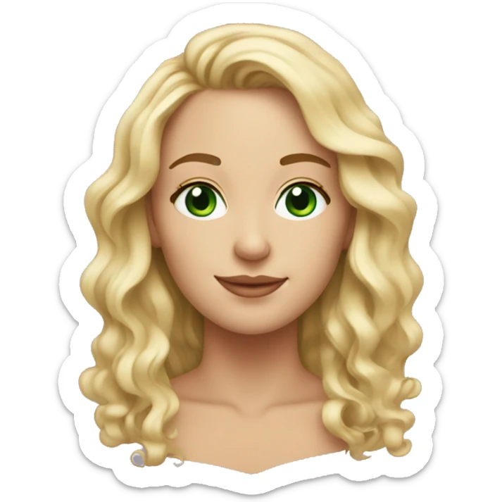 30 year old women, with blonde wavy hair and green eyes, fair complexion sticker