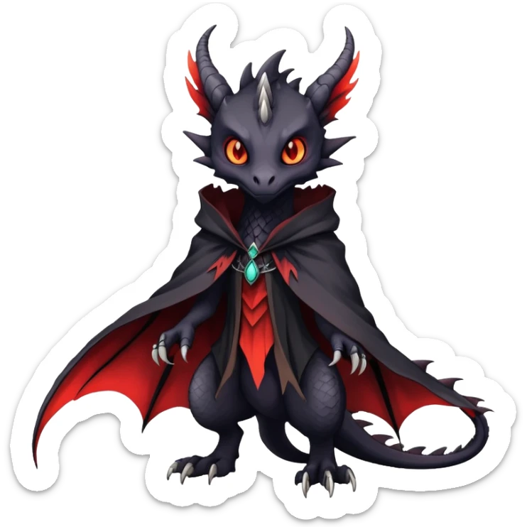 Gothic Badass Edgy Dark Mysterious Mystical Dragon-Beast-Trico-Noivern-Fursona sticker