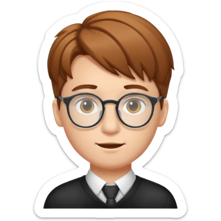 Erstelle mir eine Emoji von einem Jungen. Herkunft: Südamerika, Jung und Gutaussehend, mit durchsichtiger Brille und anderer Frisur  sticker