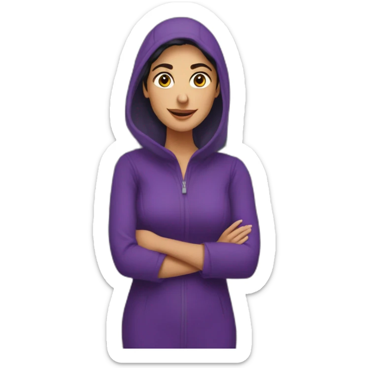 Armenian women in purple clothing in the bus station sticker