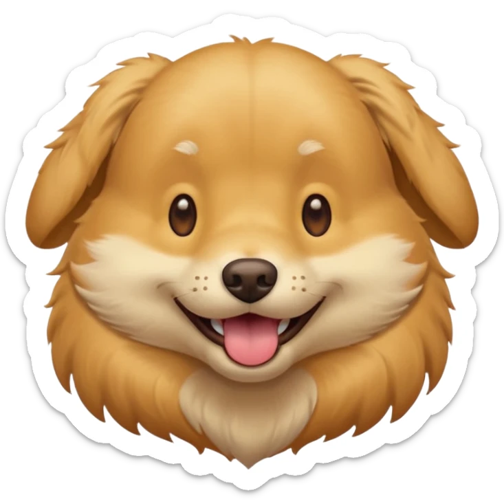 portrait of a dog, smiling with closed mouth, no tongue showing sticker