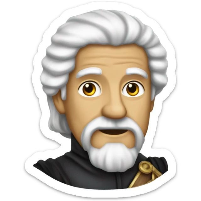 16th century spanish conquistador hernán cortes in his 60s with white hair and beard  sticker