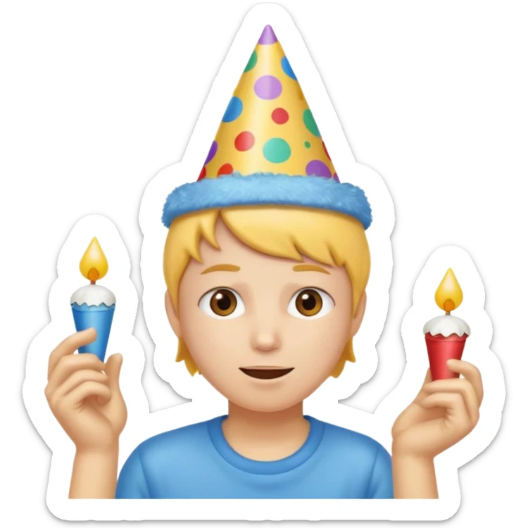 Emoji  (précisément celui-ci😅i)emoji goutte de sueur😅qui fête anniversaire  sticker