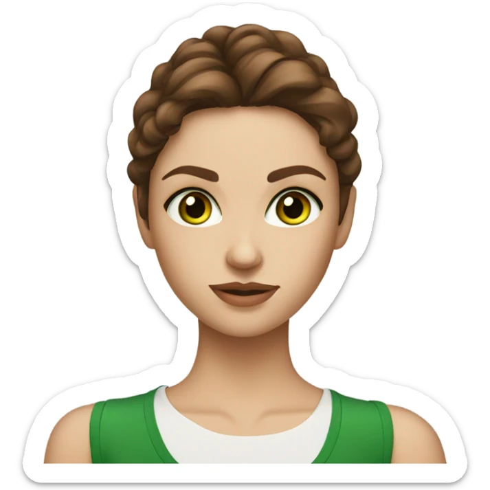 my beautiful, green eyed, russian friend, with beautiful brown hair, that look like a super model sticker