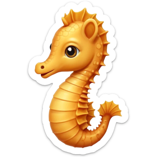 Tiny cute happy cute lovely adorable baby sea horse smiling small little baby sticker