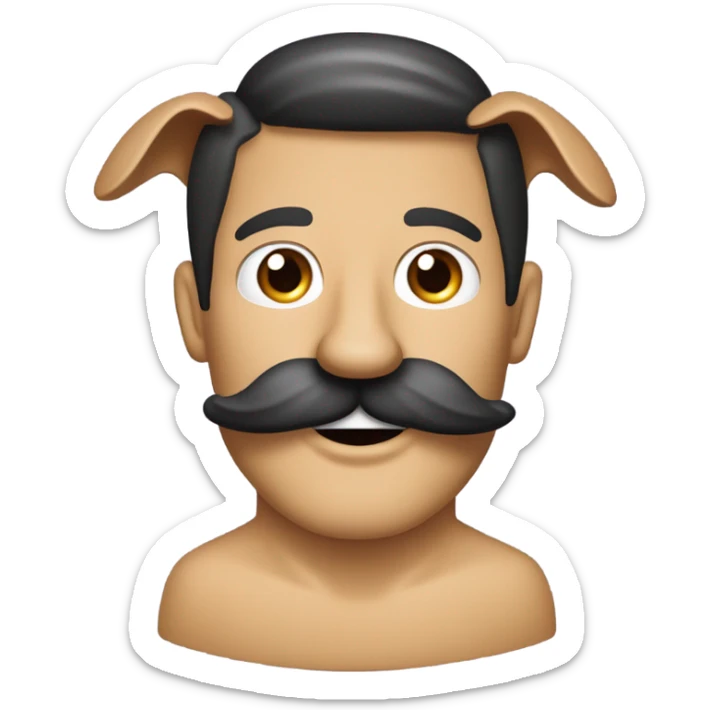 hombre rubio de ojos claros y bigote rubio con un perro salchicha arquelin neg sticker