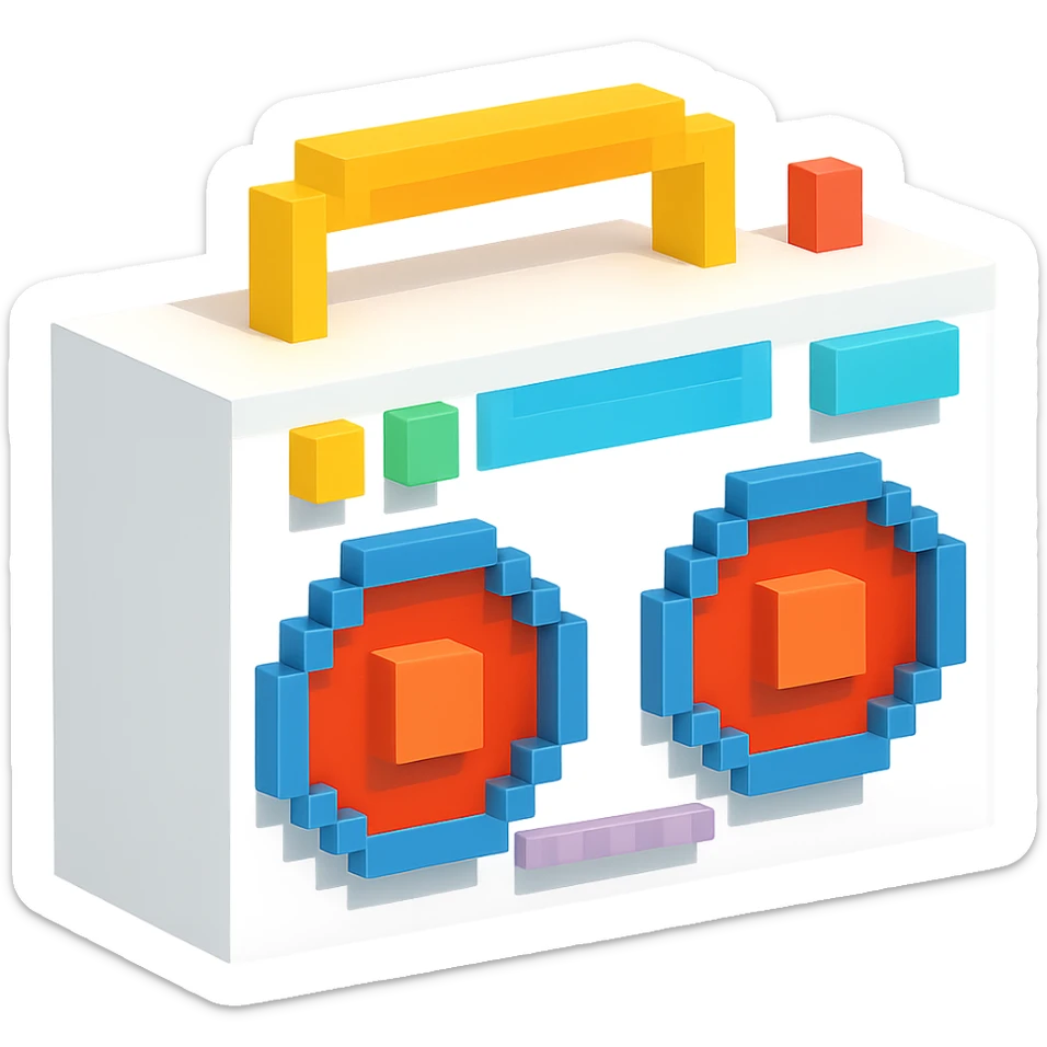 white boombox sticker